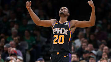BOSTON, MASSACHUSETTS - DECEMBER 19: Josh Jackson #20 of the Phoenix Suns celebrates during the game against the Boston Celtics at TD Garden on December 19, 2018 in Boston, Massachusetts. The Suns defeat the Celtics 11-103. NOTE TO USER: User expressly acknowledges and agrees that, by downloading and or using this photograph, User is consenting to the terms and conditions of the Getty Images License Agreement. (Photo by Maddie Meyer/Getty Images)
