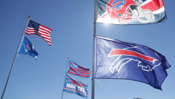 ORCHARD PARK, NY - SEPTEMBER 25: Buffalo Bills flags (Photo by Brett Carlsen/Getty Images)