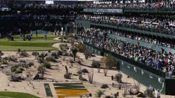 SCOTTSDALE, AZ - FEBRUARY 06: Kyle Stanley tees off on the 16th hole during the third round of the Waste Management Phoenix Open at TPC Scottsdale on February 6, 2016 in Scottsdale, Arizona. (Photo by Christian Petersen/Getty Images)