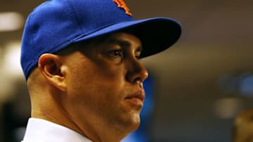 NEW YORK, NY - NOVEMBER 04: Carlos Beltran talks to the media after being introduced the manager of the New York Mets during a press conference at Citi Field on November 4, 2019 in New York City. (Photo by Rich Schultz/Getty Images)