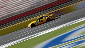 CHARLOTTE, NC - OCTOBER 06: Landon Cassill, driver of the #34 Love'sTravel Stops/Roller Bites Ford, drives during practice for the Monster Energy NASCAR Cup Series Bank of America 500 at Charlotte Motor Speedway on October 6, 2017 in Charlotte, North Carolina. (Photo by Streeter Lecka/Getty Images)
