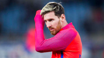 SAN SEBASTIAN, SPAIN - NOVEMBER 27: Lionel Messi of FC Barcelona looks on prior to the start the La Liga match between Real Sociedad de Futbol and FC Barcelona at Estadio Anoeta on November 27, 2016 in San Sebastian, Spain. (Photo by Juan Manuel Serrano Arce/Getty Images)