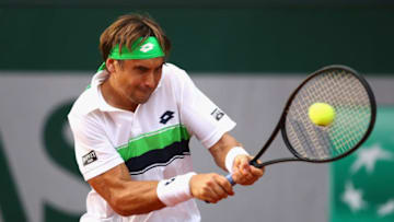 PARIS, FRANCE - MAY 29: David Ferrer of Spain plays a forehand during the mens singles first round match against Donald Young of The United States on day two of the 2017 French Open at Roland Garros on May 29, 2017 in Paris, France. (Photo by Clive Brunskill/Getty Images)