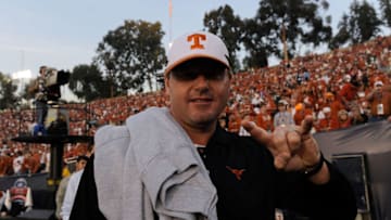 PASADENA, CA - JANUARY 07: Former MLB pitcher Roger Clemens stands on the sidelines prior to the Citi BCS National Championship game between the Texas Longhorns and the Alabama Crimson Tide at the Rose Bowl on January 7, 2010 in Pasadena, California. (Photo by Kevork Djansezian/Getty Images)
