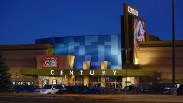 AURORA, CO - JANUARY 17: A view of the remodeled exterior facade of the Cinemark Century 16 Theaters on January 17, 2013 in Aurora, Colorado. The theater was the site of a mass shooting on July 20, 2012 that killed 12 people and wounded dozens of others. (Photo by Marc Piscotty/Getty Images)