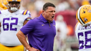 LSU Football head coach Ed Orgeron (Photo by Wesley Hitt/Getty Images)