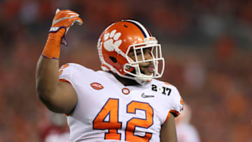 TAMPA, FL - JANUARY 09: Clemson Tigers defensive lineman Christian Wilkins (42) during the 2017 College Football National Championship Game (Photo by Mark LoMoglio/Icon Sportswire via Getty Images)