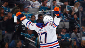 SAN JOSE, CA - APRIL 22: Milan Lucic. (Photo by Rocky W. Widner/NHL/Getty Images)