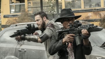 Ross Marquand as Aaron, Seth Gilliam as Father Gabriel Stokes - The Walking Dead _ Season 11, Episode 16 - Photo Credit: Jace Downs/AMC