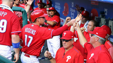 PHILADELPHIA, PA - AUGUST 22: Rhys Hoskins