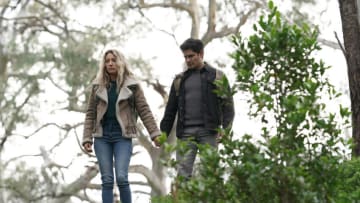 LA BREA -- "The Next Day" Episode 201 -- Pictured: (l-r) Natalie Zea as Eve Harris, Nicholas Gonzalez as Levi Delgado -- (Photo by: Sarah Enticknap/NBC)