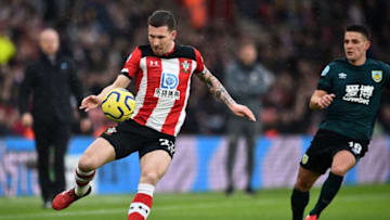 Southampton's Danish midfielder Pierre-Emile Hojbjerg controls the ball during the English Premier League football match between Southampton and Burnley at St Mary's Stadium in Southampton, southern England on February 15, 2020. (Photo by Glyn KIRK / AFP) / RESTRICTED TO EDITORIAL USE. No use with unauthorized audio, video, data, fixture lists, club/league logos or 'live' services. Online in-match use limited to 120 images. An additional 40 images may be used in extra time. No video emulation. Social media in-match use limited to 120 images. An additional 40 images may be used in extra time. No use in betting publications, games or single club/league/player publications. / (Photo by GLYN KIRK/AFP via Getty Images)