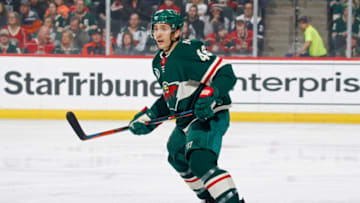ST. PAUL, MN - MARCH 19: Jared Spurgeon #46 of the Minnesota Wild follows the play during a game with the Colorado Avalanche at Xcel Energy Center on March 19, 2019 in St. Paul, Minnesota.(Photo by Bruce Kluckhohn/NHLI via Getty Images)