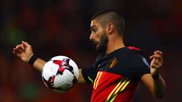 BRUSSELS, BELGIUM - AUGUST 31: Yannick Carrasco of Belgium in action during the FIFA 2018 World Cup Qualifier between Belgium and Gibraltar at Stade Maurice Dufrasne on August 31, 2017 in Liege, Belgium. (Photo by Dean Mouhtaropoulos/Getty Images)