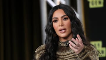 PASADENA, CALIFORNIA - JANUARY 18: Kim Kardashian West of 'The Justice Project' speaks onstage during the 2020 Winter TCA Tour Day 12 at The Langham Huntington, Pasadena on January 18, 2020 in Pasadena, California. (Photo by David Livingston/Getty Images)