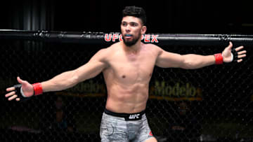 LAS VEGAS, NEVADA - SEPTEMBER 19: Johnny Walker of Brazil reacts after his TKO victory over Ryan Spann in their light heavyweight bout during the UFC Fight Night event at UFC APEX on September 19, 2020 in Las Vegas, Nevada. (Photo by Chris Unger/Zuffa LLC)