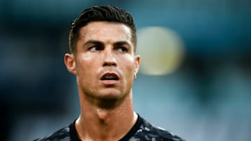 ALLIANZ STADIUM, TURIN, ITALY - 2021/08/14: Cristiano Ronaldo of Juventus FC looks on during warmup prior to the friendly football match between Juventus FC and Atalanta BC. Juventus FC won 3-1 over Atalanta BC. (Photo by Nicolò Campo/LightRocket via Getty Images)