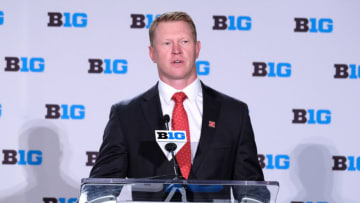 CHICAGO, IL - JULY 23: Nebraska Football head coach Scott Frost speaks to the media during the Big Ten Football Media Days event on July 23, 2018 at the Chicago Marriott Downtown Magnificent Mile in Chicago, Illinois. (Photo by Robin Alam/Icon Sportswire via Getty Images)