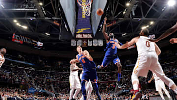 CLEVELAND, OH - OCTOBER 29: Tim Hardaway Jr. #3 of the New York Knicks shoots the ball during the game against the Cleveland Cavaliers on October 29. 2017 at Quicken Loans Arena in Cleveland, Ohio. Copyright 2017 NBAE (Photo by David Liam Kyle/NBAE via Getty Images)