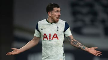 LONDON, ENGLAND - DECEMBER 06: Pierre-Emile Højbjerg of Tottenham Hotspur during the Premier League match between Tottenham Hotspur and Arsenal at Tottenham Hotspur Stadium on December 6, 2020 in London, United Kingdom. A limited number of fans are welcomed back to stadiums to watch elite football across England. This was following easing of restrictions on spectators in tiers one and two areas only. (Photo by Visionhaus)