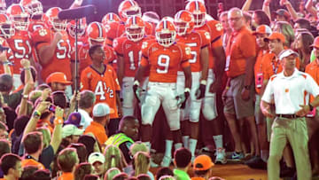 Camera crews and cast filming a Disney plus production scene of the movie Safety in Memorial Stadium in Clemson, South Carolina Saturday, September 21, 2019. The movie is based former Clemson player Ray Ray McElrathbey taking care of his brother Fahmarr while attending Clemson University in 2006.Clemson Charlotte Football Ray Ray Mcelrathbey