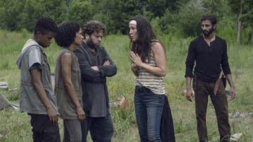 Angel Theory as Kelly, Lauren Ridloff as Connie, Dan Folger as Luke, Eleanor Matsuura as Yumiko, Avi Nash as Siddiq - The Walking Dead _ Season 9, Episode 7 - Photo Credit: Gene Page/AMC