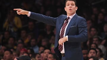 LOS ANGELES, CA - OCTOBER 20: Head coach Luke Walton of the Los Angeles Lakers gestures during the first quarter against the Houston Rockets at Staples Center on October 20, 2018 in Los Angeles, California. (Photo by Harry How/Getty Images)