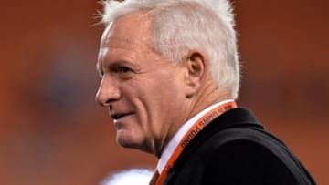 Nov 30, 2015; Cleveland, OH, USA; Cleveland Browns owner Jimmy Haslam talks with fans before the game between the Cleveland Browns and the Baltimore Ravens at FirstEnergy Stadium. Mandatory Credit: Ken Blaze-USA TODAY Sports