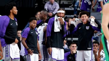 SACRAMENTO, CA - OCTOBER 8: Willie Cauley-Stein #00 of the Sacramento Kings, Justin Jackson #25 of the Sacramento Kings look on against the Maccabi Haifa during a pre-season game on October 8, 2018 at Golden 1 Center in Sacramento, California. NOTE TO USER: User expressly acknowledges and agrees that, by downloading and or using this Photograph, user is consenting to the terms and conditions of the Getty Images License Agreement. Mandatory Copyright Notice: Copyright 2018 NBAE (Photo by Rocky Widner/NBAE via Getty Images)