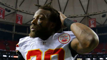 ATLANTA, GA - DECEMBER 04: Eric Berry #29 of the Kansas City Chiefs walks off the field after their 29-28 win over the Atlanta Falcons at Georgia Dome on December 4, 2016 in Atlanta, Georgia. Berry returned an interception from a failed two-point conversion for two points and the go-ahead score. (Photo by Kevin C. Cox/Getty Images)