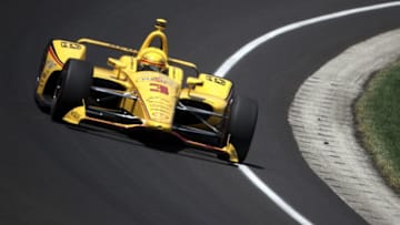 INDIANAPOLIS, IN - MAY 27: Helio Castroneves of Brazil, driver of the #3 Pennzoil Team Penske Chevrolet drives during the 102nd Running of the Indianapolis 500 at Indianapolis Motorspeedway on May 27, 2018 in Indianapolis, Indiana. (Photo by Chris Graythen/Getty Images)