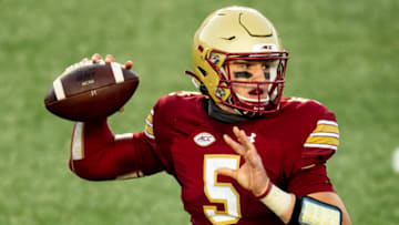 Phil Jurkovec #5 of the Boston College Eagles. (Photo by Billie Weiss/Getty Images)