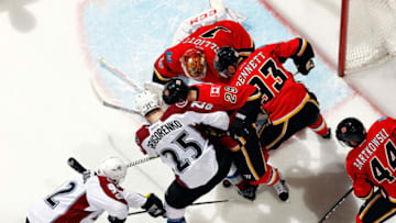 CALGARY, AB - MARCH 27: Deryk Engelland