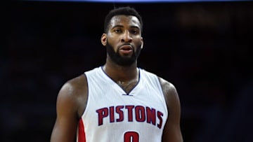 Jan 29, 2016; Auburn Hills, MI, USA; Detroit Pistons center Andre Drummond (0) during the second quarter against the Cleveland Cavaliers at The Palace of Auburn Hills. Mandatory Credit: Tim Fuller-USA TODAY Sports