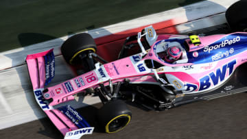 ABU DHABI, UNITED ARAB EMIRATES - NOVEMBER 30: Lance Stroll of Canada driving the (18) Racing Point RP19 Mercedes on track during final practice for the F1 Grand Prix of Abu Dhabi at Yas Marina Circuit on November 30, 2019 in Abu Dhabi, United Arab Emirates. (Photo by Charles Coates/Getty Images)