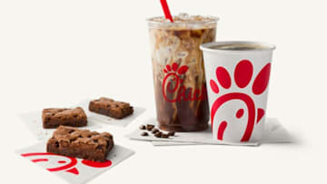 Chick-fil-A Chocolate Fudge Brownie and Coffee Drinks. Image courtesy Chick-fil-A Chocolate