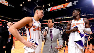 Phoenix Suns Deandre Ayton Devin Booker (Photo by Barry Gossage/NBAE via Getty Images)