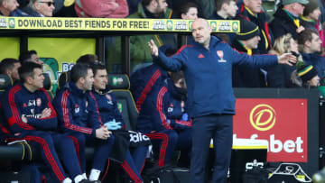 NORWICH, ENGLAND - DECEMBER 01: Interim Manager of Arsenal, Freddie Ljungberg looks on during the Premier League match between Norwich City and Arsenal FC at Carrow Road on December 01, 2019 in Norwich, United Kingdom. (Photo by Julian Finney/Getty Images)