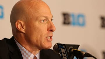Oct 13, 2016; Washington, DC, USA; Illinois Fighting Illini head coach John Groce speaks with the media during Big Ten media day at the Marriott Washington Wardman Park. Mandatory Credit: Geoff Burke-USA TODAY Sports