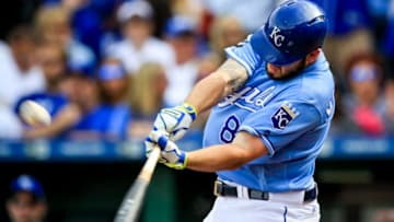 Kansas City Royals third baseman Mike Moustakas - (Photo by Brian Davidson/Getty Images)