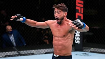 LAS VEGAS, NEVADA - SEPTEMBER 19: Randy Costa reacts after his knockout victory over Journey Newsom in their bantamweight bout during the UFC Fight Night event at UFC APEX on September 19, 2020 in Las Vegas, Nevada. (Photo by Chris Unger/Zuffa LLC)