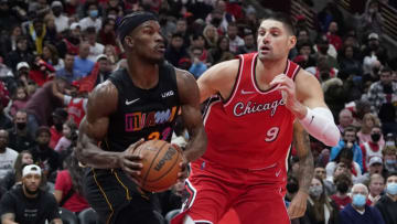 Jimmy Butler, Nikola Vucevic, Chicago Bulls Mandatory Credit: David Banks-USA TODAY Sports