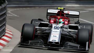 MONTE-CARLO, MONACO - MAY 25: Antonio Giovinazzi of Italy driving the (99) Alfa Romeo Racing C38 Ferrari on track during final practice for the F1 Grand Prix of Monaco at Circuit de Monaco on May 25, 2019 in Monte-Carlo, Monaco. (Photo by Charles Coates/Getty Images)