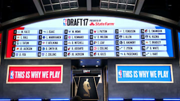 NEW YORK, NY - JUNE 22: The draft board is seen displaying picks 1 through 30 after the first round of the 2017 NBA Draft at Barclays Center on June 22, 2017 in New York City. NOTE TO USER: User expressly acknowledges and agrees that, by downloading and or using this photograph, User is consenting to the terms and conditions of the Getty Images License Agreement. (Photo by Mike Stobe/Getty Images)