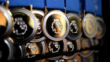 MANCHESTER, ENGLAND - MAY 06: A view of the premier league winners medals prior to the Premier League match between Manchester City and Huddersfield Town at Etihad Stadium on May 6, 2018 in Manchester, England. (Photo by Michael Regan/Getty Images)