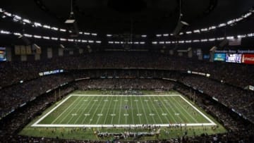 Aug 28, 2014; New Orleans, LA, USA; A general view of the Mercedes-Benz Superdome during the game between the New Orleans Saints and the Baltimore Ravens. Mandatory Credit: Chuck Cook-USA TODAY Sports