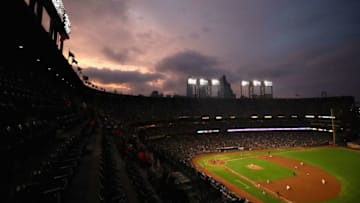 SAN FRANCISCO, CA - AUGUST 21: A general view during the third inning of the San Francisco Giants game against the Milwaukee Brewers at AT&T Park on August 21, 2017 in San Francisco, California. (Photo by Ezra Shaw/Getty Images)