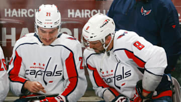 Garnet Hathaway, Alex Ovechkin, Washington Capitals (Photo by Joel Auerbach/Getty Images)