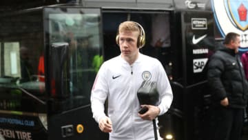 BURNLEY, ENGLAND - FEBRUARY 03: Kevin De Bruyne of Manchester City arrives for the Premier League match between Burnley and Manchester City at Turf Moor on February 3, 2018 in Burnley, England. (Photo by Ian MacNicol/Getty Images)