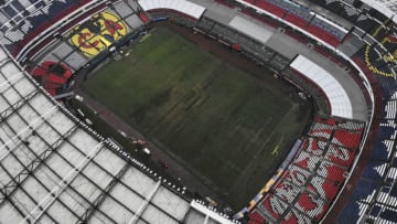 MEXICO CITY, MEXICO - NOVEMBER 14: Aerial view of Azteca Stadium after NFL's decision to move Monday night's game between Kansas City Chiefs and Los Angeles Rams to Los Angeles Memorial Coliseum due to Azteca's poor field conditions on November 14, 2018 in Mexico City, Mexico. (Photo by Jam Media/Getty Images)